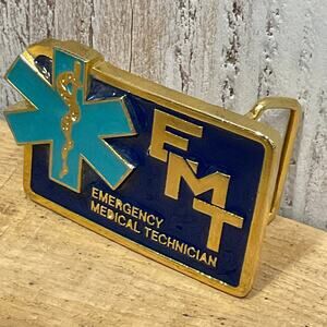 EMT Ladies Belt Buckle Paramedic First Responder Enamel Embossed